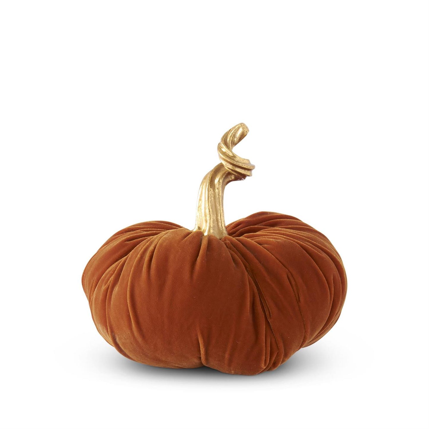 10 Inch Orange Velvet Stuffed Pumpkin