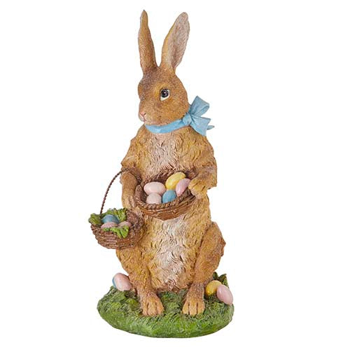 RAZ - 10.5" VINTAGE RABBIT WITH BASKET OF EGGS