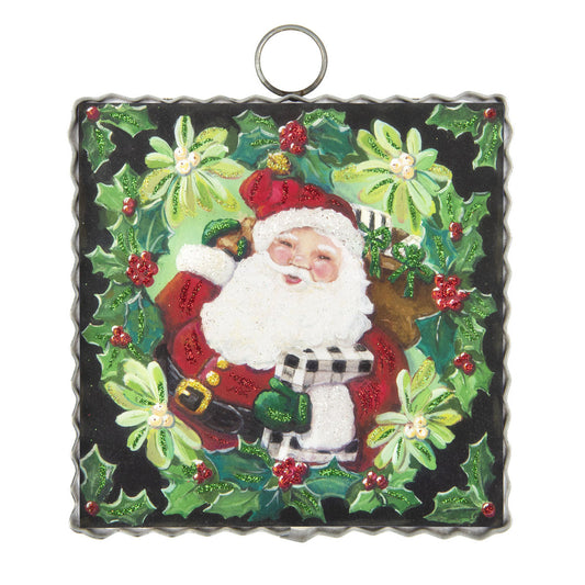 The Round Top Collection - Mini Holly Santa Print