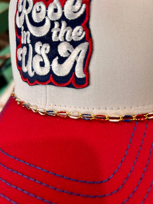 Red, White, & Blue Color Dipped Trucker Chain