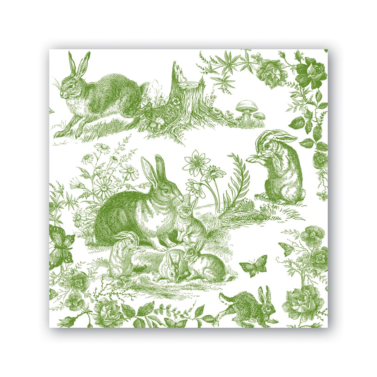 Michel Design Works - Bunny Toile Cocktail Napkin