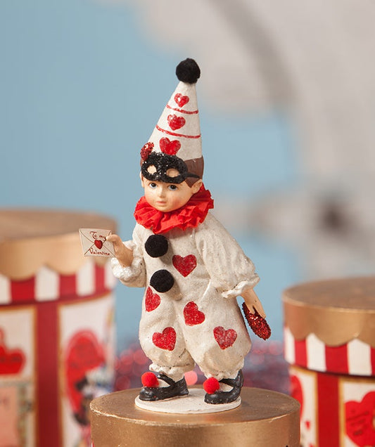 Bethany Lowe - Valentine Clown Boy Figurine