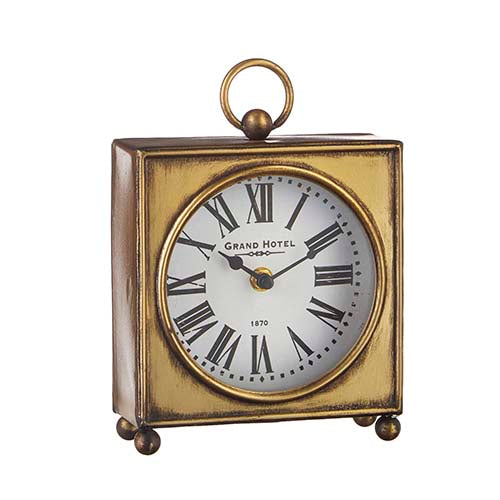 RAZ - 8.5" ANTIQUE GOLD CLOCK