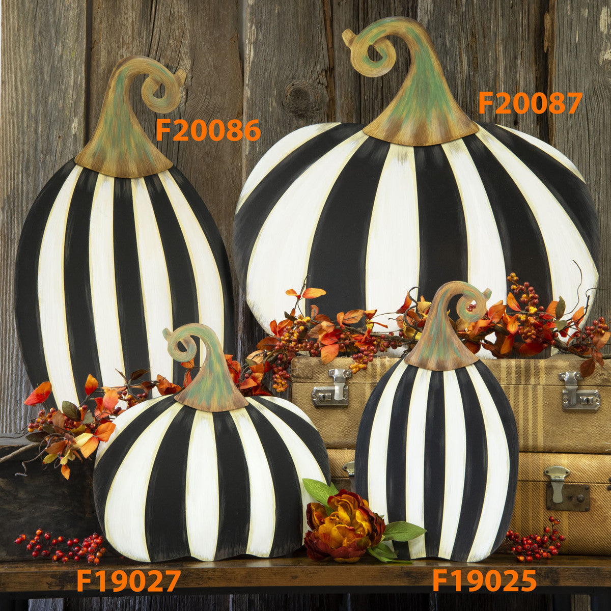 The Round Top Collection - Tall Striped Pumpkin