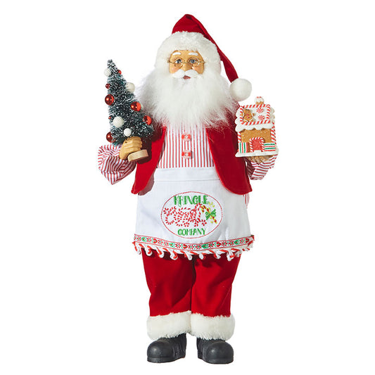 RAZ - 18" KRINGLE CANDY CO SANTA WITH APRON