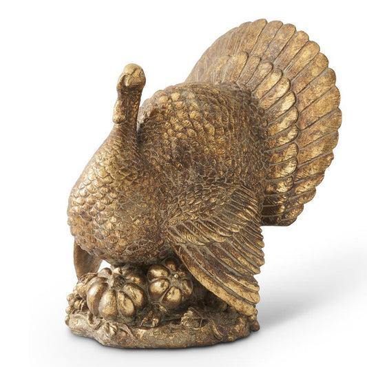 17 INCH ANTIQUE BRONZE TURKEY