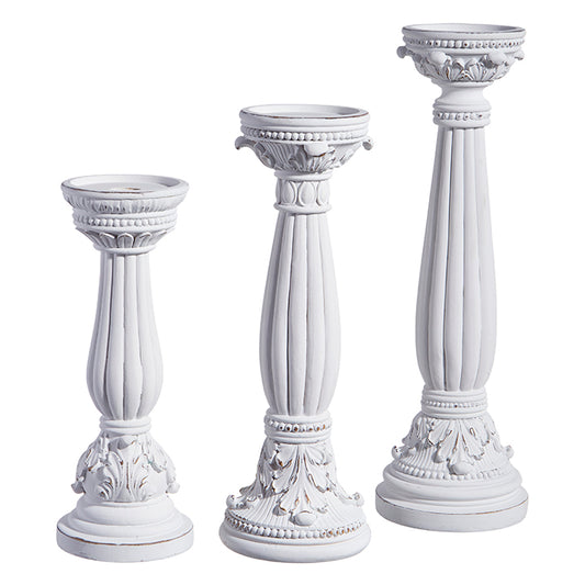 RAZ - 15.5" FLUTED CANDLE HOLDERS (Set of 3)