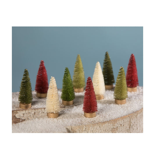 Bethany Lowe - Traditional Bottle Brush Trees Box Set of 10