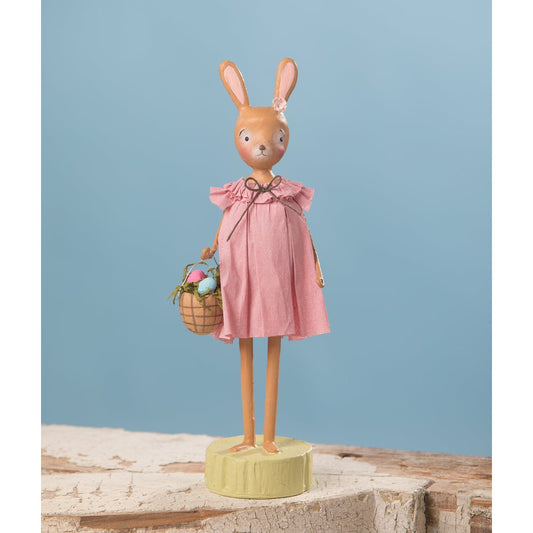 Bethany Lowe - Rosey Bunny With Basket