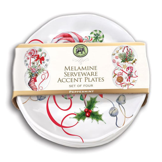 Michel Design Works - Peppermint Melamine Serveware Accent Plate Set